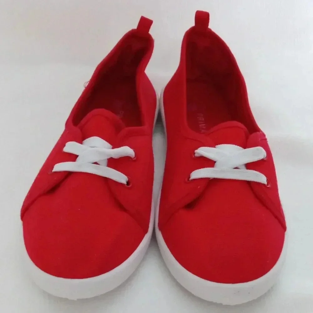 Red flat sneakers 1950s style NEW